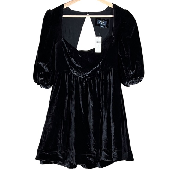 NWT Anthropologie Maeve Sweetheart Mini Velvet Dress Black Size Small Petite - Picture 6 of 13